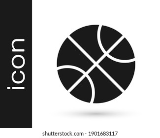 Grey Basketball ball icon isolated on white background. Sport symbol.  Vector Illustration