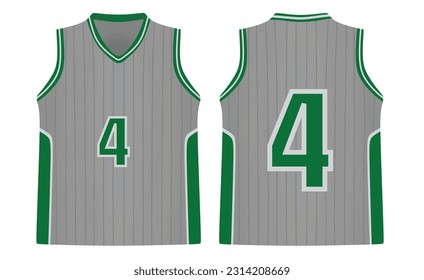 Grey basketball jersey. vector illustration 