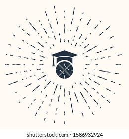 Grey Basketball training icon isolated on beige background. Abstract circle random dots. Vector Illustration