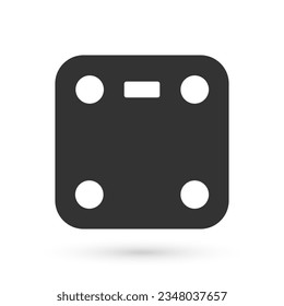 Grey Bathroom scales icon isolated on white background. Weight measure Equipment. Weight Scale fitness sport concept.  Vector