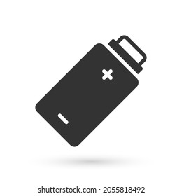 Grey Battery charge level indicator icon isolated on white background.  Vector