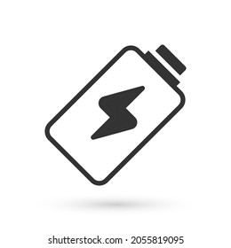 Grey Battery charge level indicator icon isolated on white background.  Vector