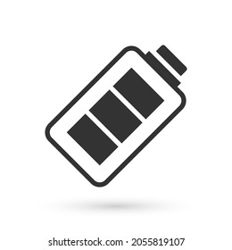 Grey Battery charge level indicator icon isolated on white background.  Vector
