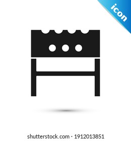 Grey BBQ brazier icon isolated on white background.  Vector