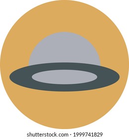 Sombrero gris de playa, ilustración, sobre un fondo blanco.