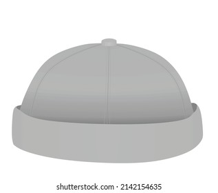 Grey Beanie Hat. Vector Illustration