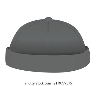 Grey Beanie Hat. Vector Illustration