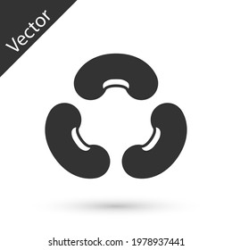 Graubohnen-Symbol einzeln auf weißem Hintergrund.  Vektorgrafik