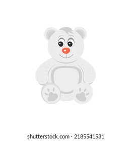The grey bear is sitting. Vector illustration in a flat style.