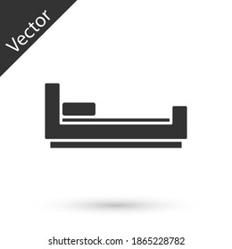 Grey Bed icon isolated on white background.  Vector