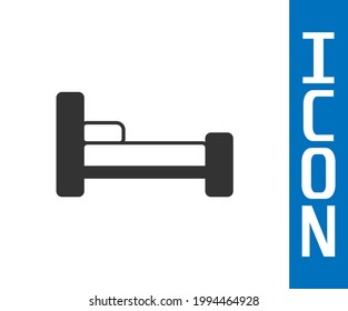 Icono de Cama gris aislado en fondo blanco.  Vector