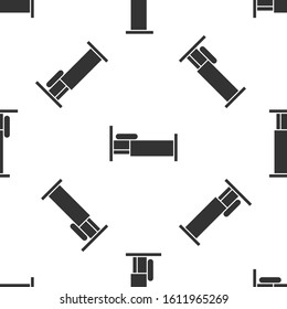 Grey Bed icon isolated seamless pattern on white background.  Vector Illustration