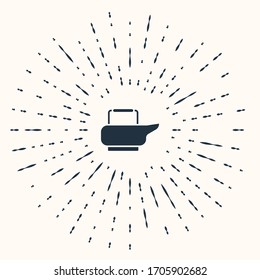 Icono gris beige aislado en fondo beige. Aseo para pacientes en cama. Puntos aleatorios del círculo abstracto. Ilustración vectorial