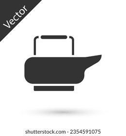 Grey Bedpan icon isolated on white background. Toilet for bedridden patients.  Vector Illustration