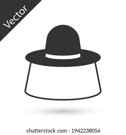 Grey Beekeeper with protect hat icon isolated on white background. Special protective uniform. Vector