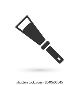 Grey Beekeeping uncapping knife icon isolated on white background. Tool of the beekeeper.  Vector