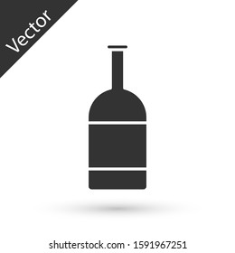 Grey Beer bottle icon isolated on white background.  Vector Illustration