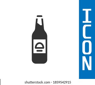 Grey Beer bottle icon isolated on white background.  Vector