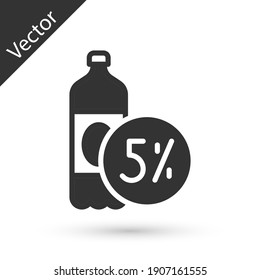 Grey Beer bottle icon isolated on white background. Vector.