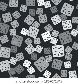 Grey Beer bubbles icon isolated seamless pattern on black background.  Vector
