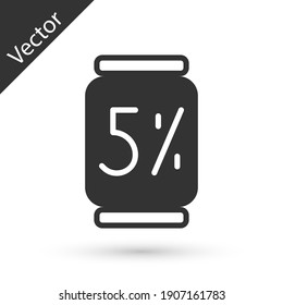 Grey Beer can icon isolated on white background. Vector.