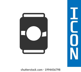 Graue Bier kann eine Symbol einzeln auf weißem Hintergrund.  Vektorgrafik