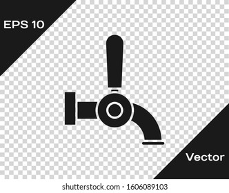 Grey Beer tap icon isolated on transparent background.  Vector Illustration
