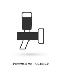 Grey Beer tap icon isolated on white background.  Vector