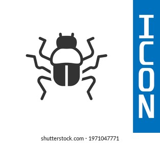 Grey Beetle bug icon isolated on white background.  Vector