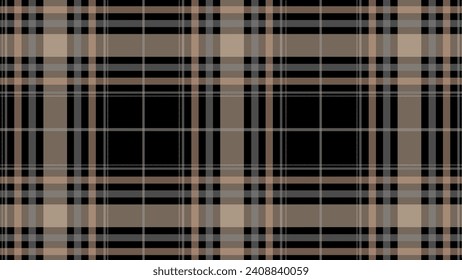 Grey and beige check plaid in the black background