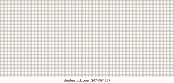 Grey and beige plaid fabric texture in the white background