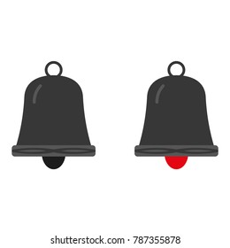 Grey bell icon vector eps10. ringing Bell sign.
