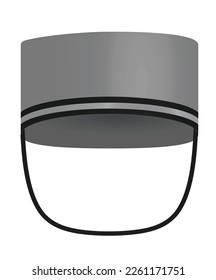 Grey  bellboy hat. vector illustration