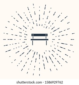 Grey Bench icon isolated on beige background. Abstract circle random dots. Vector Illustration