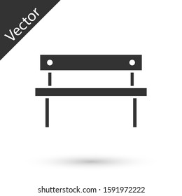 Grey Bench icon isolated on white background.  Vector Illustration