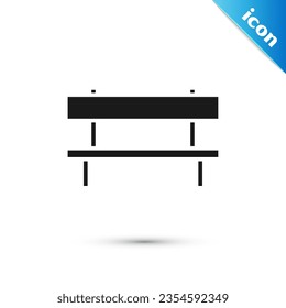 Icono del banco gris aislado en fondo blanco.  Ilustración vectorial