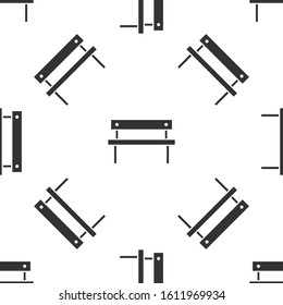 Grey Bench icon isolated seamless pattern on white background.  Vector Illustration