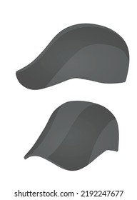 Grey Beret Cap. Vector Illustration