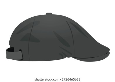 Grey beret cap. vector illustration