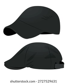 Grey beret cap. vector illustration