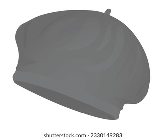Grey beret hat. vector illustration