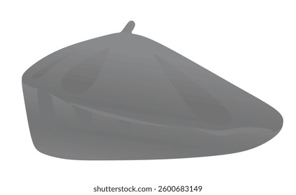 Grey beret hat. vector illustration