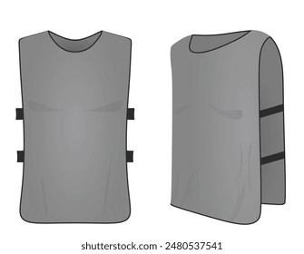 Grey bib vest. vector illustration