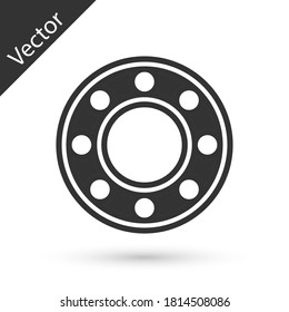 Grey Bicycle ball bearing icon isolated on white background. Vector.