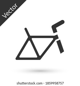 Grey Bicycle frame icon isolated on white background. Vector.