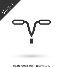 Grey Bicycle handlebar icon isolated on white background. Vector.