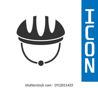 Grey Bicycle helmet icon isolated on white background. Extreme sport. Sport equipment.  Vector