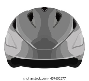 Grey bicycle helmet on a white background