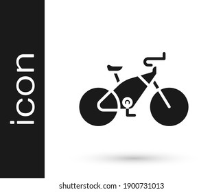 Grey Bicycle icon isolated on white background. Bike race. Extreme sport. Sport equipment.  Vector Illustration