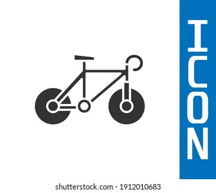Grey Bicycle icon isolated on white background. Bike race. Extreme sport. Sport equipment.  Vector
